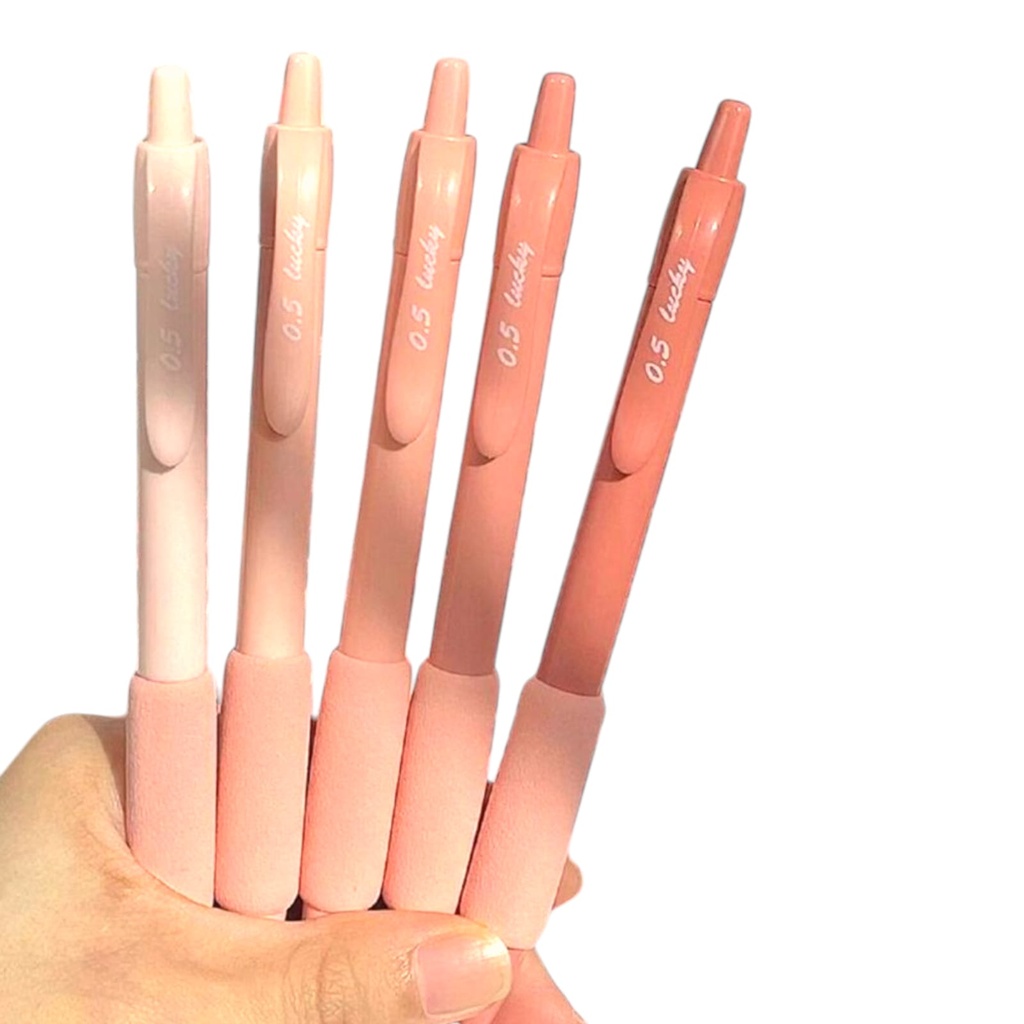 Peach Pink Kawaii Gel Pen Set of 5
